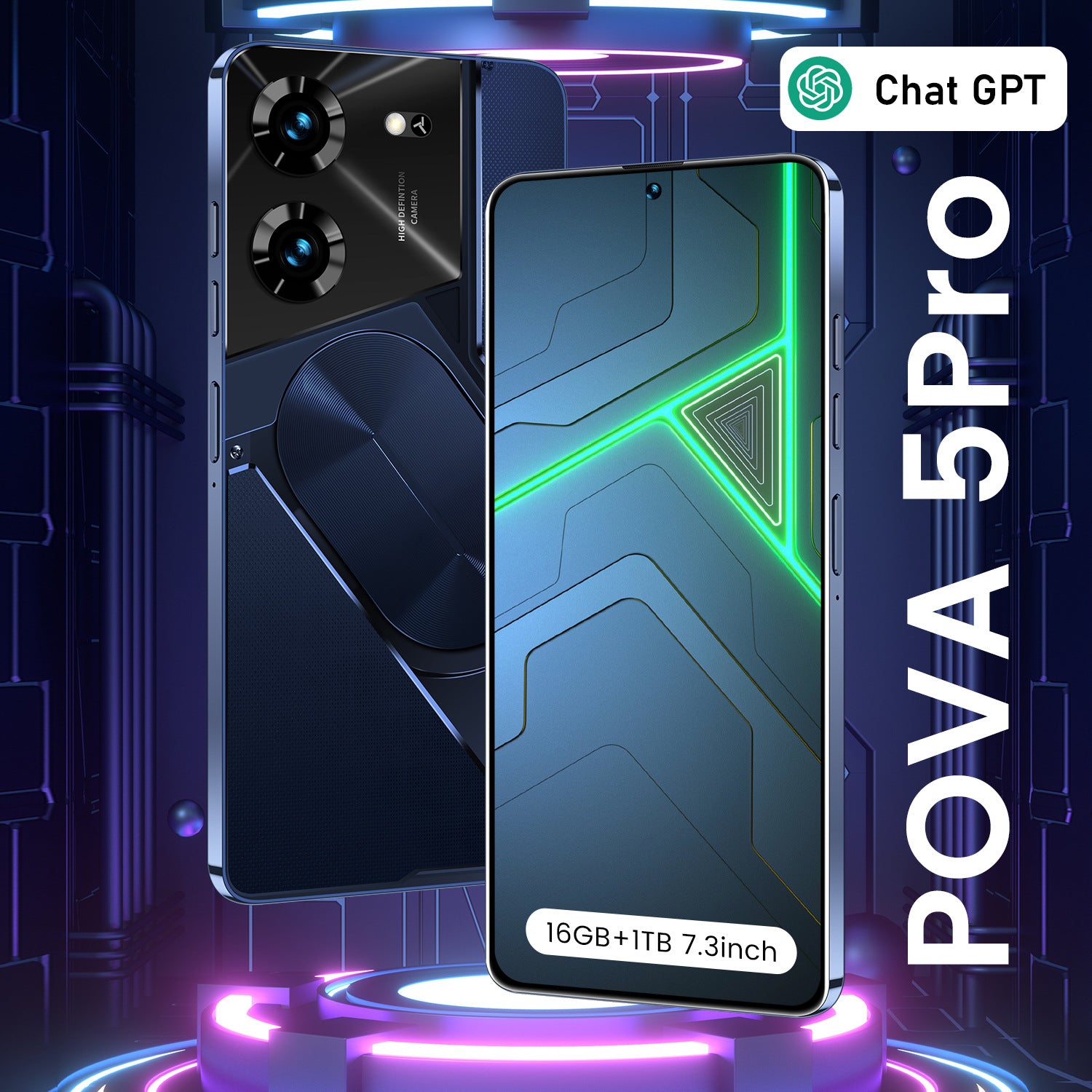 Brand new phone Pova5Pro Super Large Screen16+1T Android Smartphone Source Factory Price