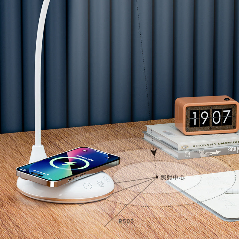 ledDeskLamp Study Bright Enough Foldable Touch15W Wireless Charging Bedroom Bedside Reading Lamp