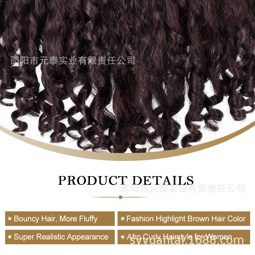 Cross-Border Hot-Selling Wig Factory European and American Fashion Synthetic Hair Mechanism Ice Ribbon VPART Long Curly Hair Curly Hair Top