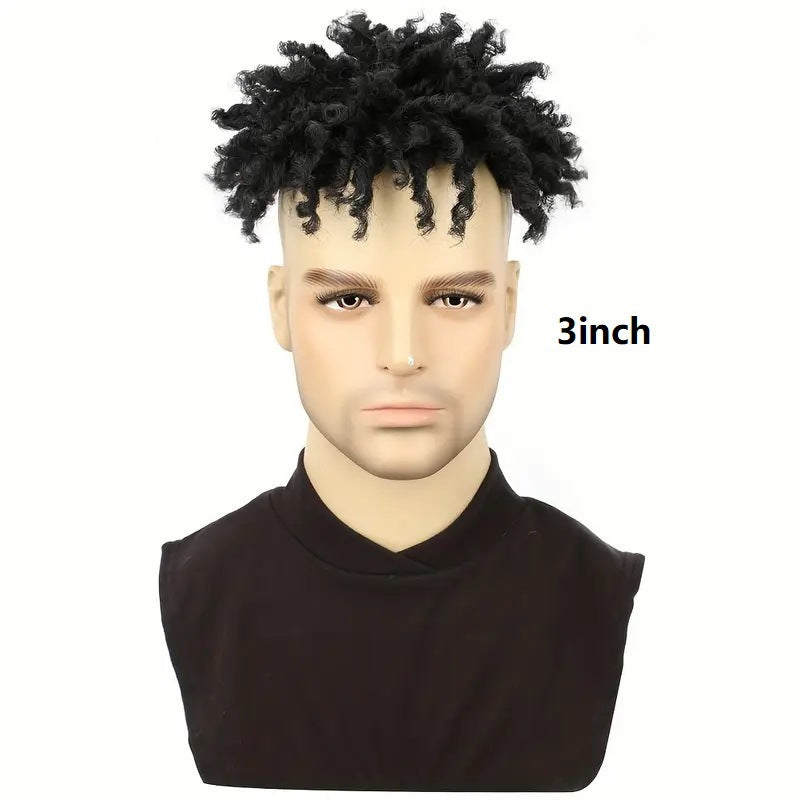 Black3Afro Dreadlock Hairpiece Hip Hop Short Wig African Export Tube Curly Dreadlock Hair Wigs