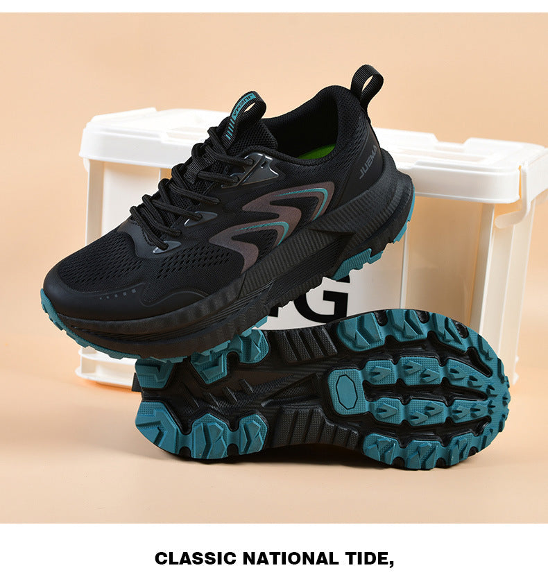 Men's Shoes New2025Mesh Breathable Running Shoes Anti-Slip Shock Absorption Lightweight Soft Sole Sports Shoes Manufacturer Wholesale