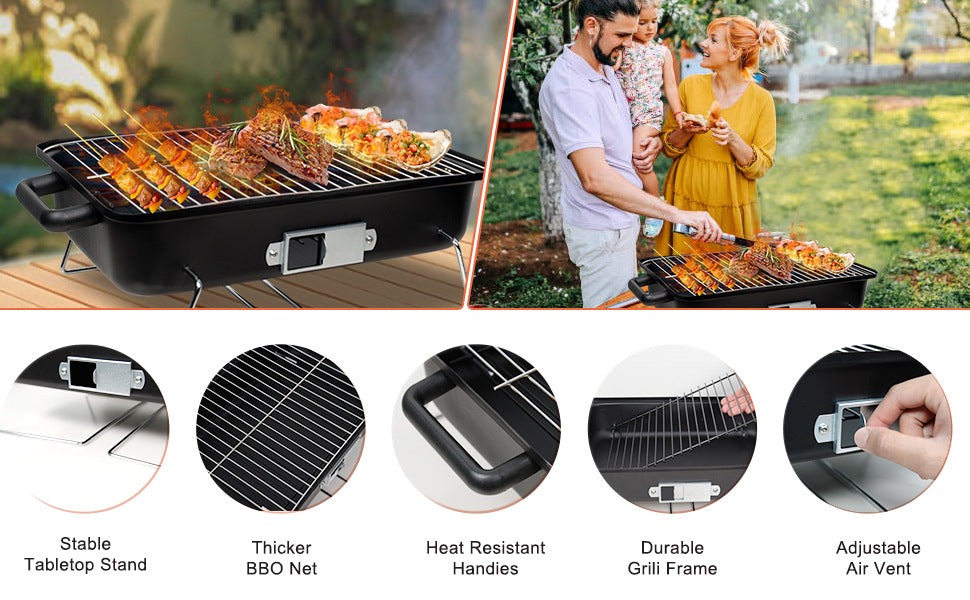 Outdoor Camping BBQ Stove, Portable Stove for Tea Brewing and Barbecue, Camping Stove, Household BBQ Rack Accessories