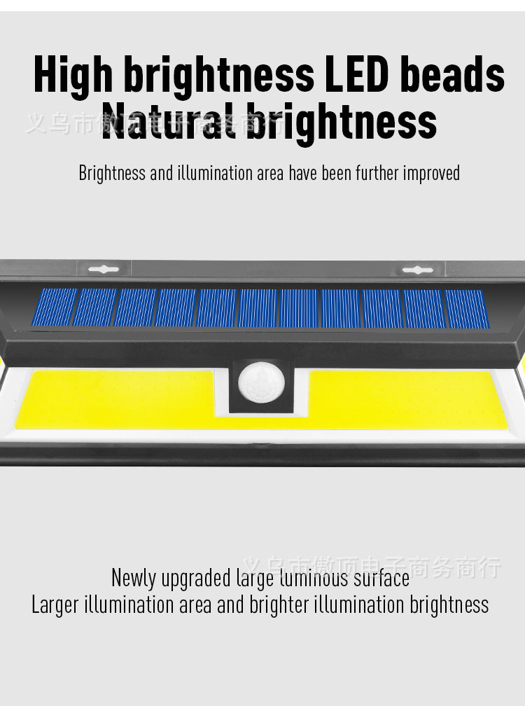 New Solar Wall Light Outdoor Human Body Sensor Light COB Courtyard Home Lighting Street Lamp Waterproof LED Garage Light