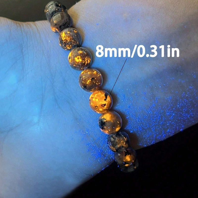 European and American Men's Natural Stone Bracelet New Arrival Beaded Bracelet ins Personalized Jewelry8mm Beaded Flame Stone Bracelet