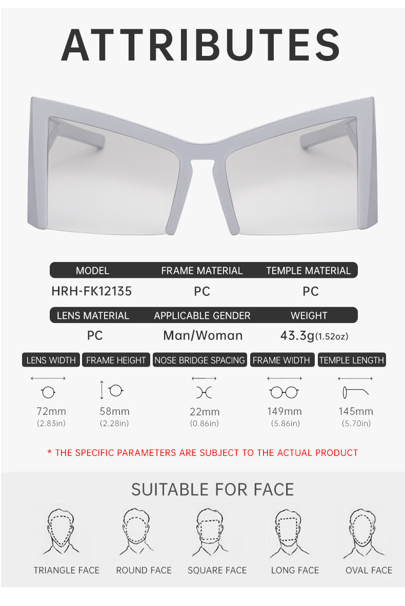 European and American Retro Large Frame Sunglasses for Women, Unique Cat Eye Sunglasses, Wholesale Glasses for Women sunglasses