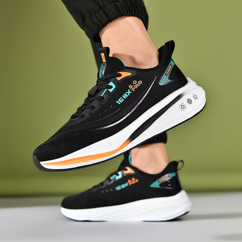 Carbon Plate Running Shoes Four Seasons Youth New Lightweight Breathable Shock Absorption Racing Running Shoes Casual Non-Slip Sports Shoes