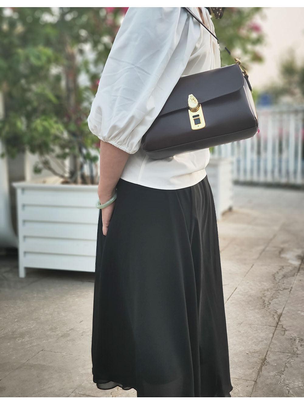 Fingerprint Unlock Bag Niche Genuine Leather Women's Bag High-end Flocked Top Layer Cowhide Single Shoulder Crossbody Commuter Underarm Bag