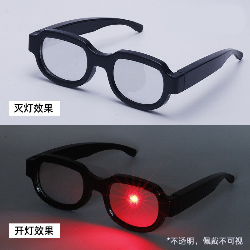 New LED Glowing Red Eye Glasses Same Style Glowing Glasses Personality Funny Party Performance Flashing Props