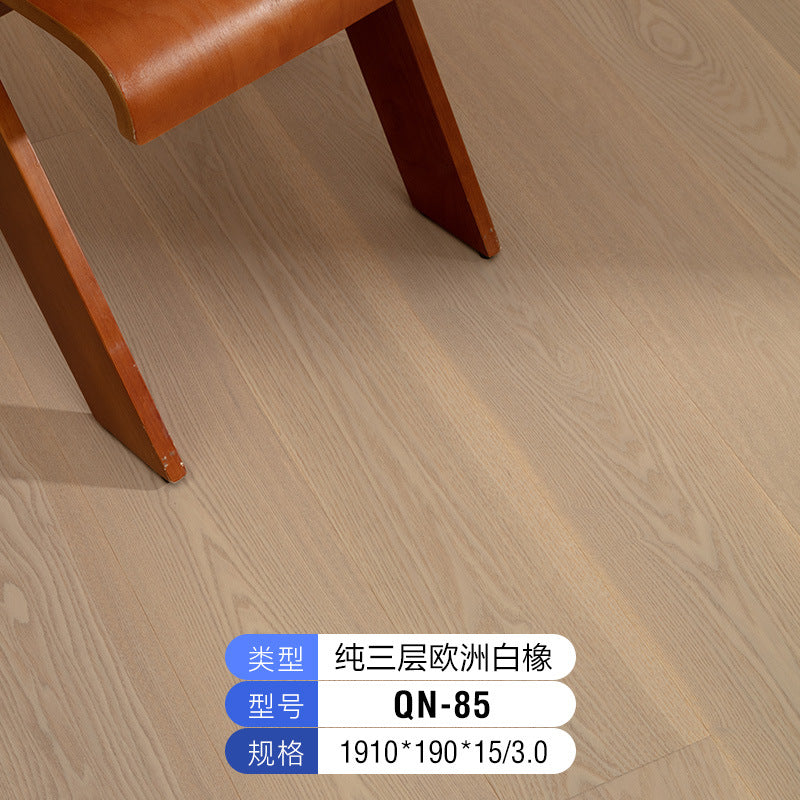 Source Factory European White Oak Pure Three-Layer Solid Wood Flooring for Underfloor Heating Modern Style Villa Home Use ENF Environmental Protection