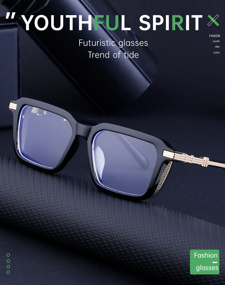 New European and American Fashion Polarized Sunglasses for Men Driving Anti-Glare Sunglasses Retro Punk Style Glasses shades