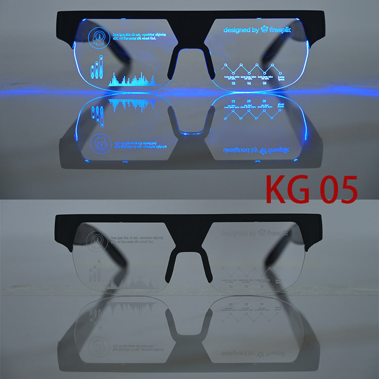 New LED Glowing Red Eye Glasses Same Style Glowing Glasses Personality Funny Party Performance Flashing Props