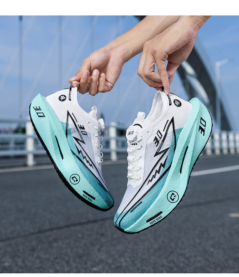 Summer New Fashion Breathable Comfortable Durable Running Shoes Men's Shoes Real Carbon Plate Cushioning High Elasticity Couple Sports Shoes