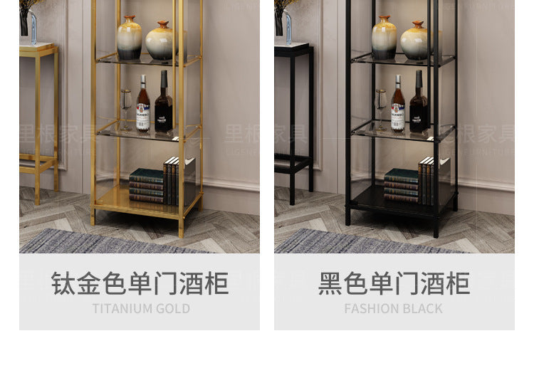 Simple Wine Cabinet Wall-Mounted Living Room Modern Simple Glass Storage Cabinet Home Storage Cabinet Light Luxury High-End Display Cabinet