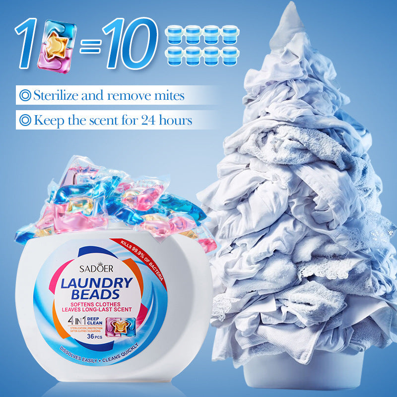 Full English Laundry Pods SADOER Deep Cleaning Clothes Clean Laundry Detergent  Foreign Trade Wholesale