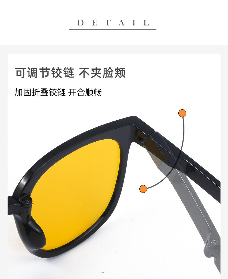 New Fashion Foldable Sunglasses for Women UV Protection Polarized Sunglasses Trendy Portable Full Frame Sun Glasses