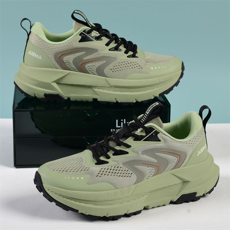 Men's Shoes New2025Mesh Breathable Running Shoes Anti-Slip Shock Absorption Lightweight Soft Sole Sports Shoes Manufacturer Wholesale