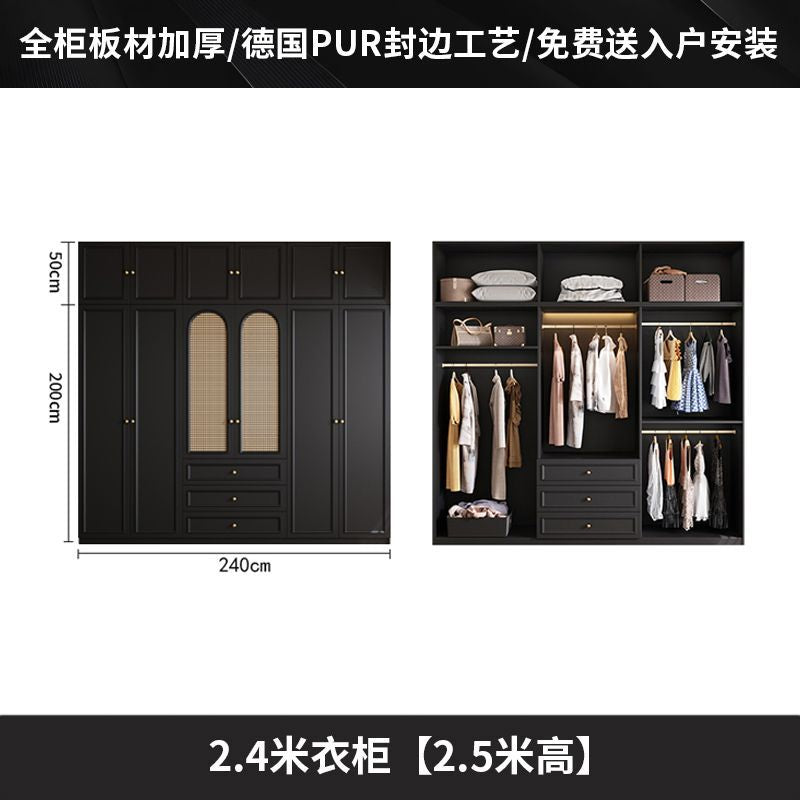 Vintage Style Wardrobe Black Cabinet Wardrobe for Home Bedroom Small Apartment Modern Simple Side Cabinet Top Cabinet Furniture Wardrobe