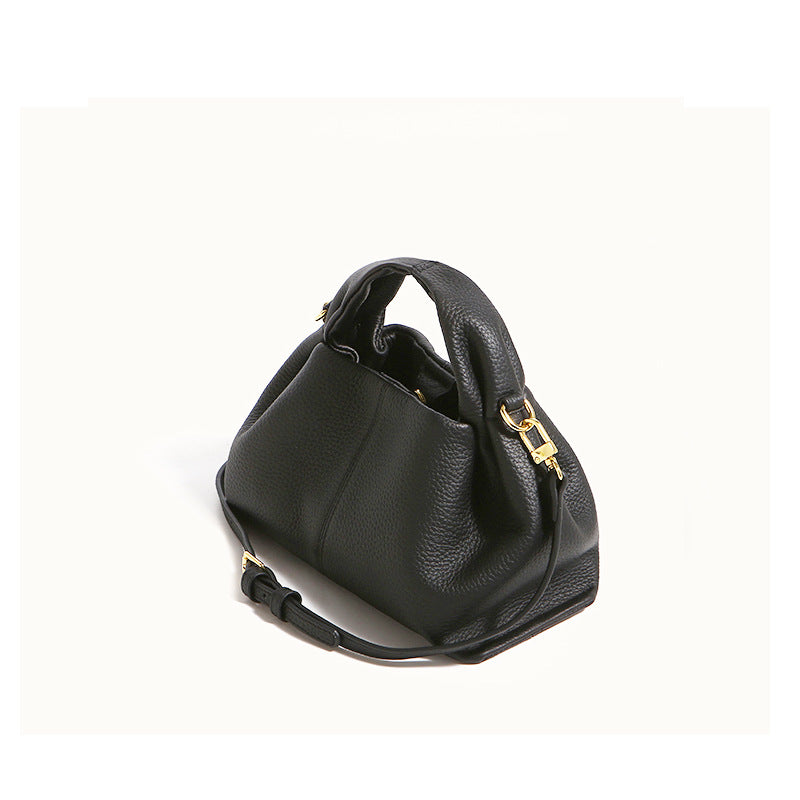 Unique Handbag2025New Handheld Cloud Genuine Leather Women's Bag Vintage Wrinkled Dumpling Bag Versatile Crossbody Bag