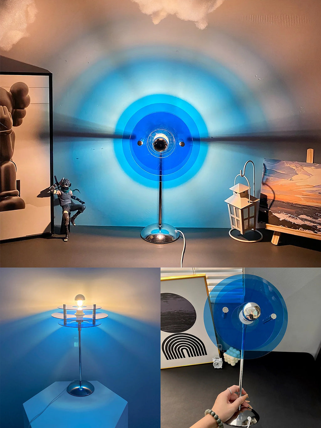 Romantic Love Bauhaus Table Lamp USB Plug-in Internet Celebrity Table Lamp Atmosphere Floor Lamp Projection Lamp Heart Lamp