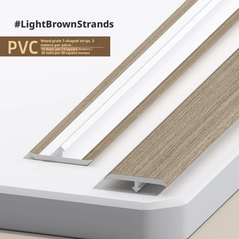 Light Brown Strands PVC trim showcasing woodgrain texture and sleek design.