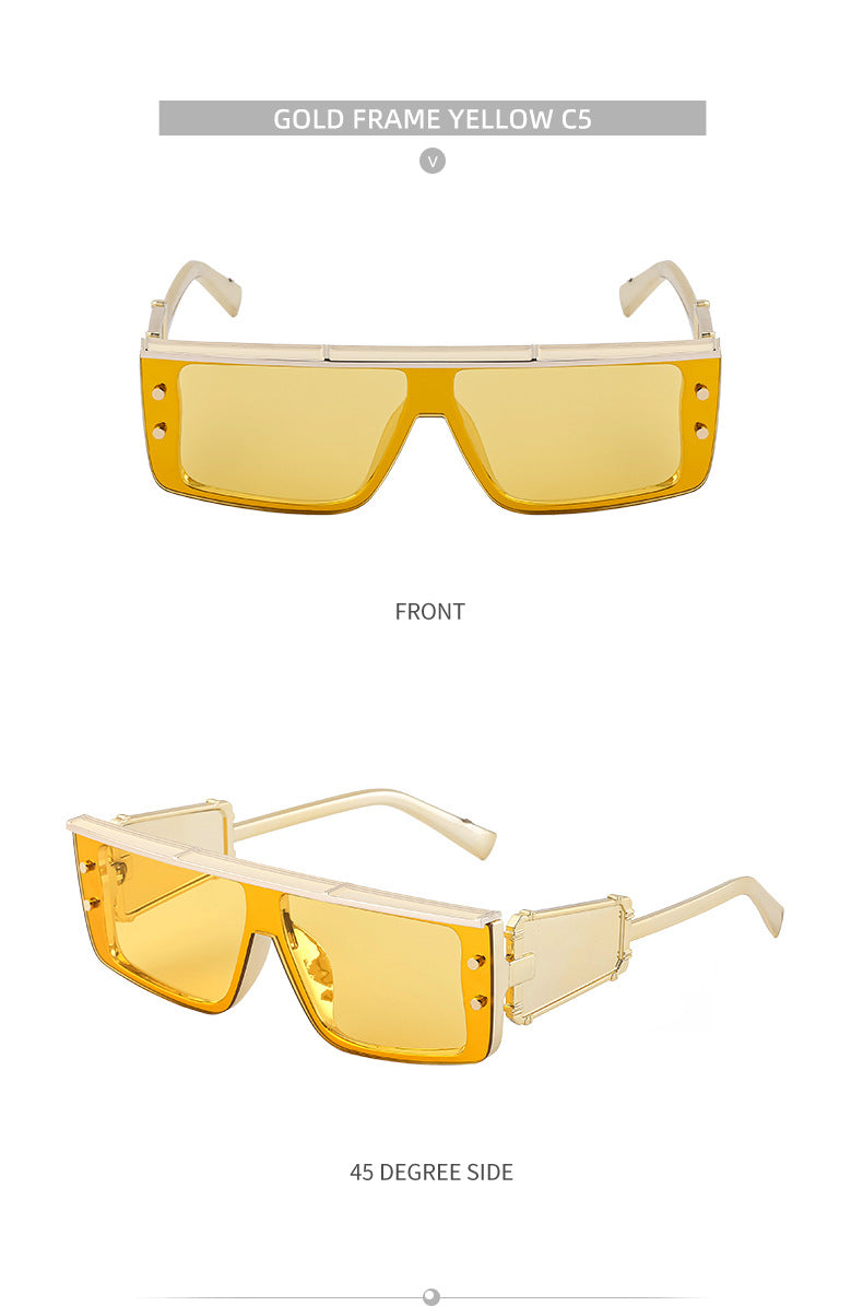 European and American Cyber Steampunk Square Frame Sunglasses for Men Trendy Y2K Wholesale Sunglasses and Eyeglasses sunglasses