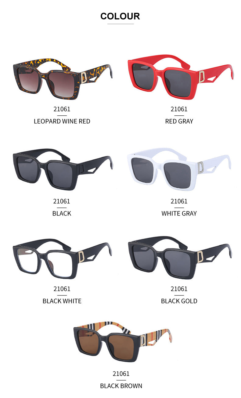 2025New Sunglasses for Women Trendy New European and American Fashion Chain Square Frame Sunglasses for Women Necklace Pendant sunglasses