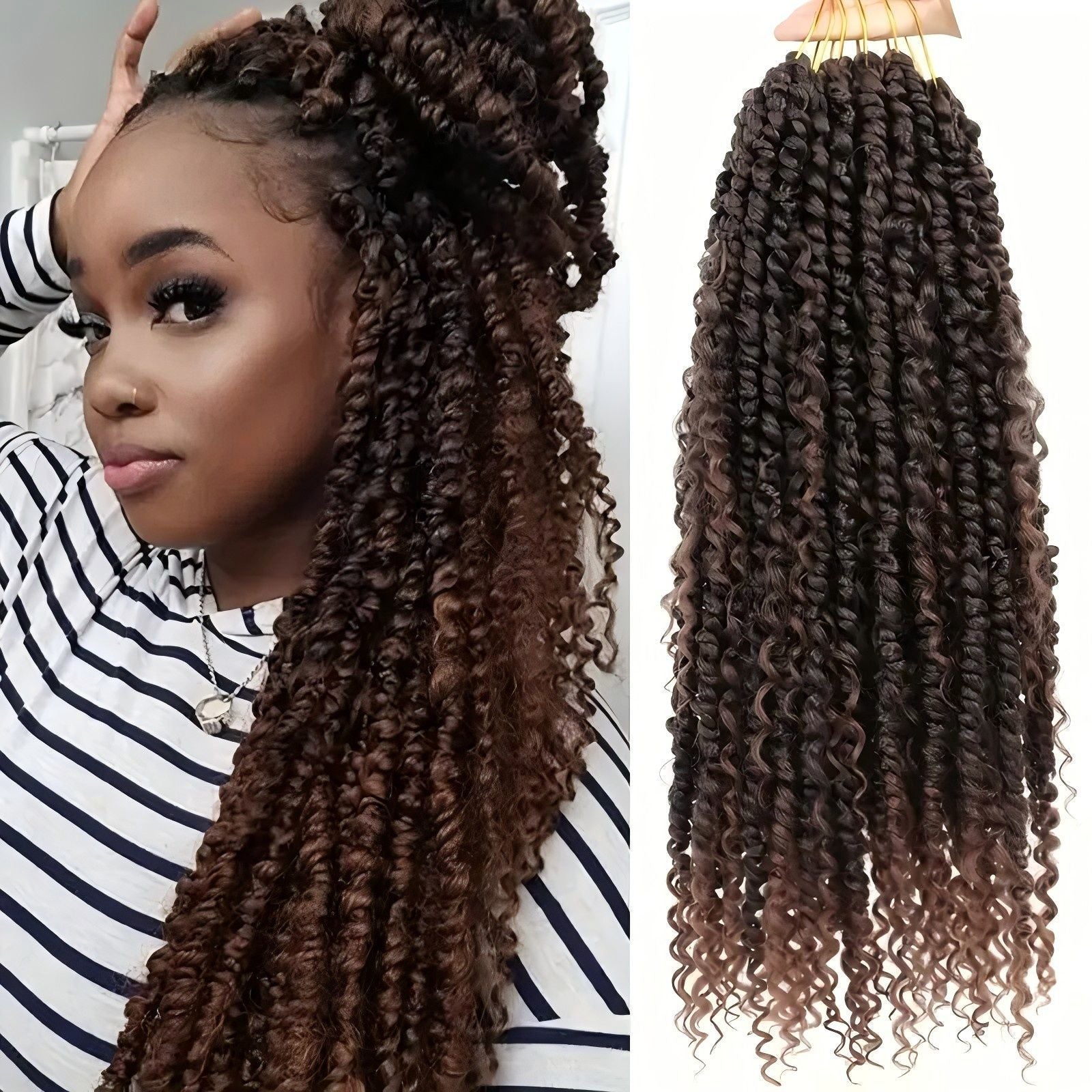 Cross-border Wig Hot Item Boho Passion Twist Crochet Hair High Temperature Silk Crochet Hair Chemical Fiber