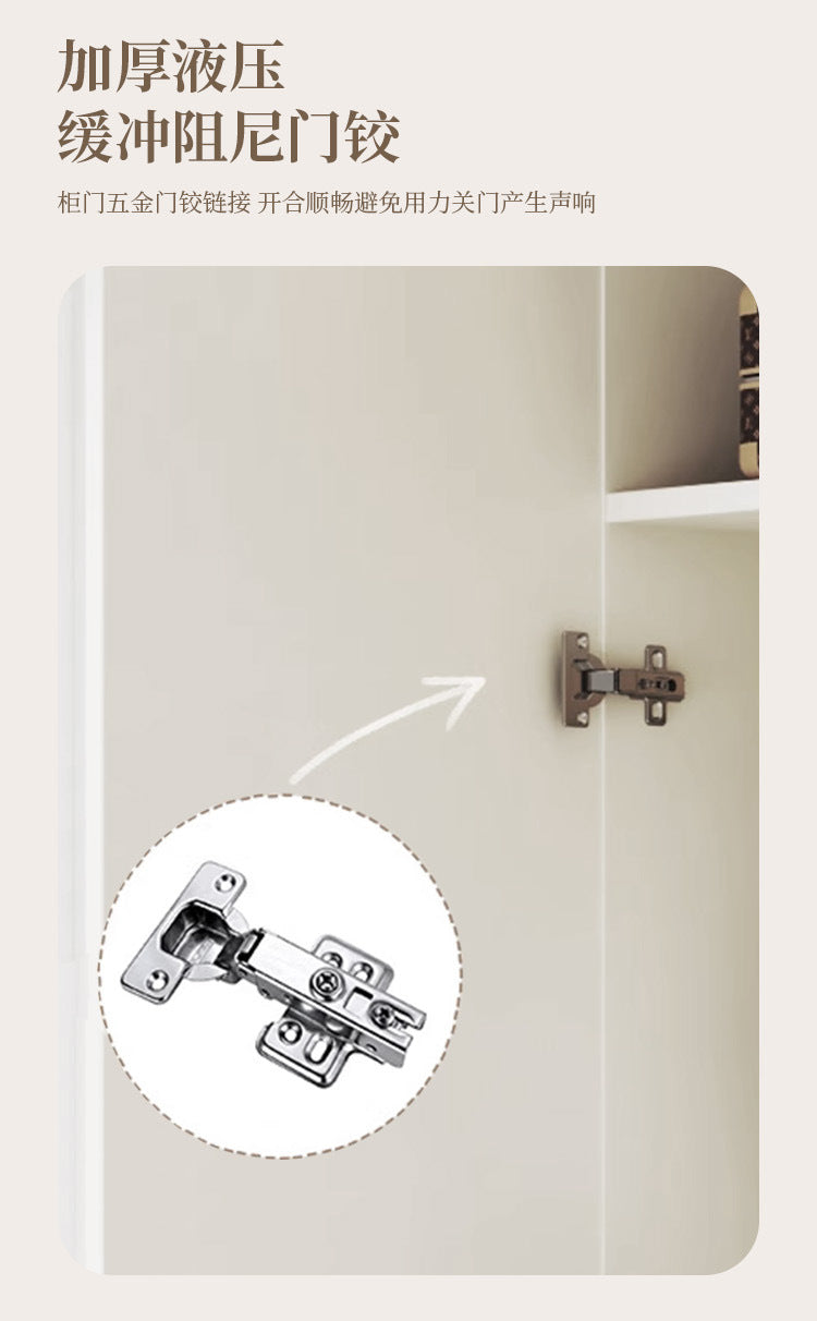 Custom Solid Wood Wardrobe for Home Bedroom Modern Simple Cream Style Hot-Selling Storage Cabinet One-Door to Ceiling Large Wardrobe