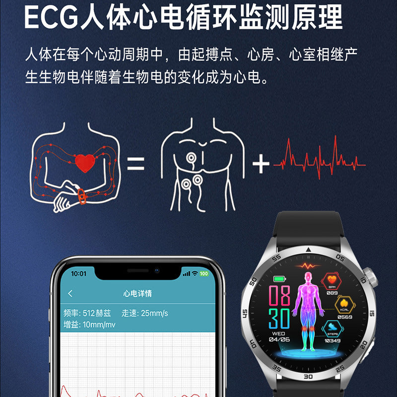 New ET485Smart Watch ECG ECG Health Monitoring Non-Invasive Blood Glucose Measurement Bluetooth Call Smart Watch