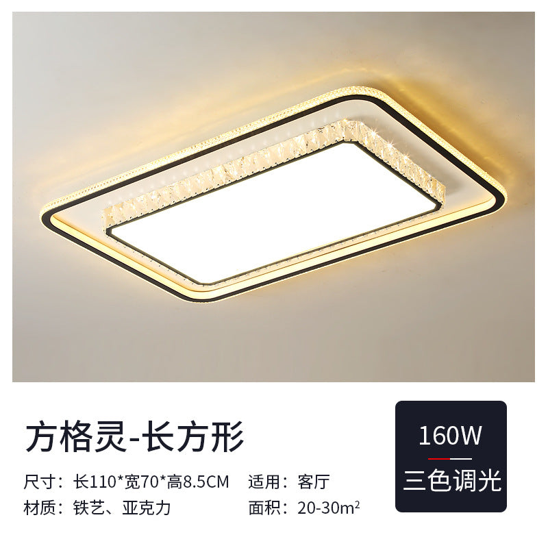 Wholesale Large Living Room Lamp2025New Year's Light Luxury Crystal led Ceiling lamp simple modern elegant bedroom lighting fixture