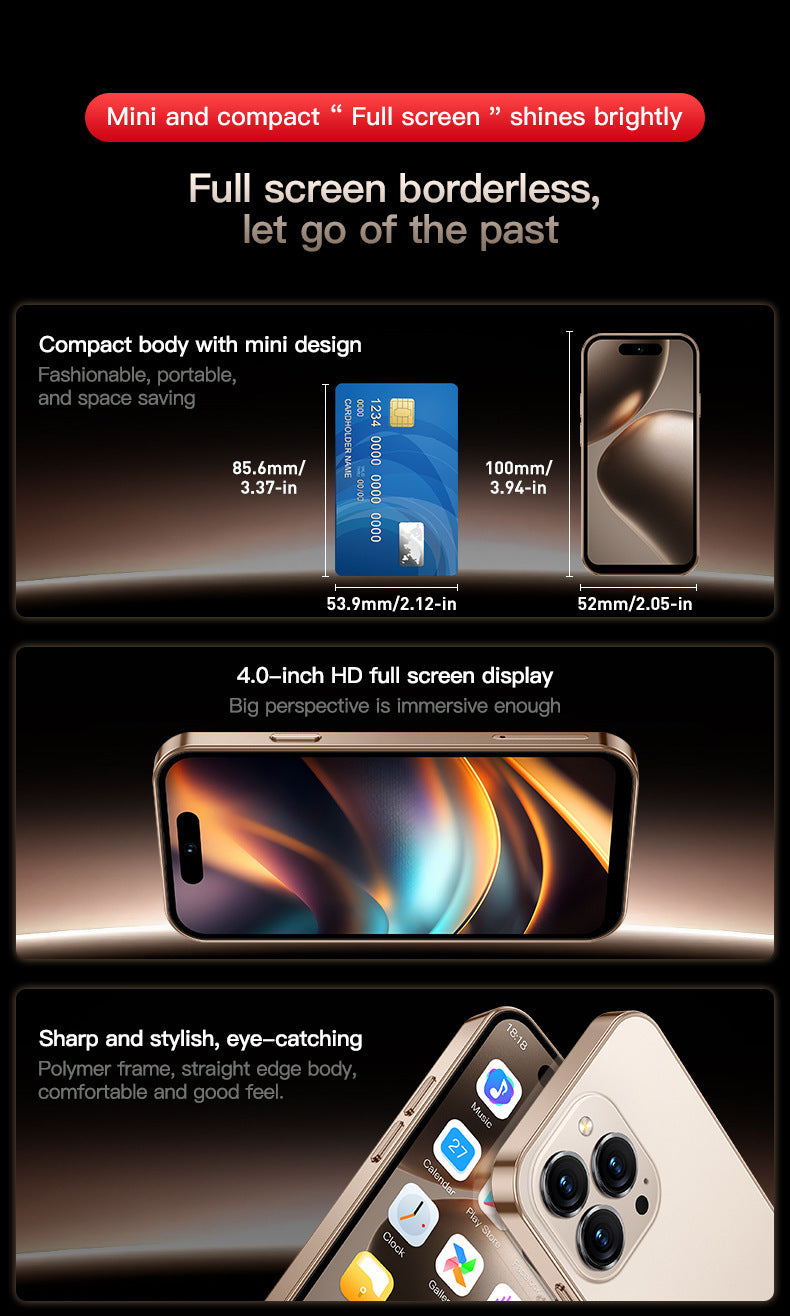 M16 PRO Hot Sale Smart Mini Phone4.0Inch Screen Dual SIM Ultra-Thin Quad-Core Backup Phone Foreign Language