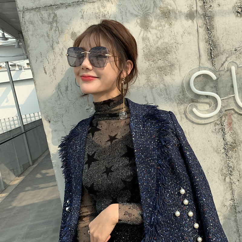 Polarized Driving Anti-Glare Sunglasses for Women Fashionable Internet Celebrity Style Frameless Sunglasses Trendy Korean Version Sunglasses