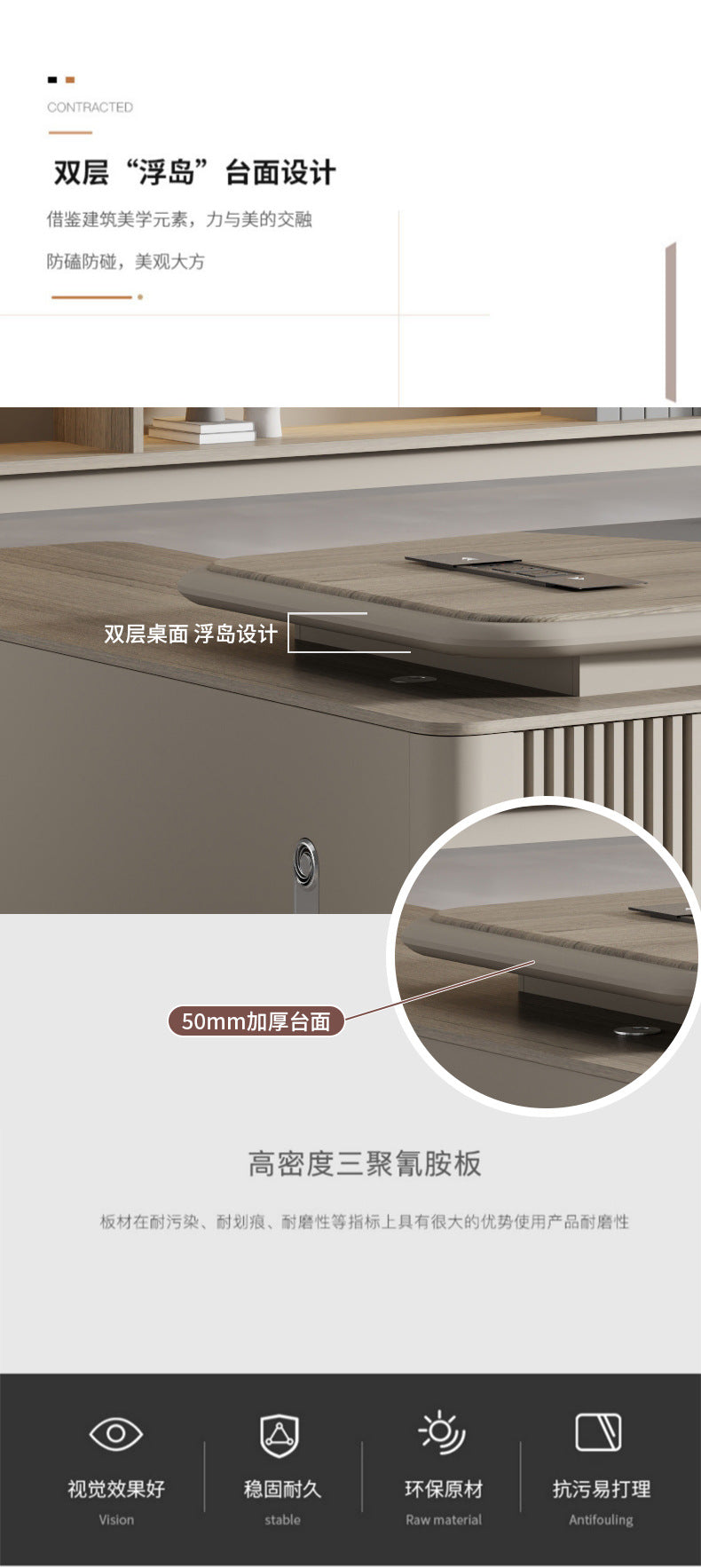 Painted Executive Desk Large Desk President Leader Chairman Manager Office Simple Modern Office Desk and Chair Set