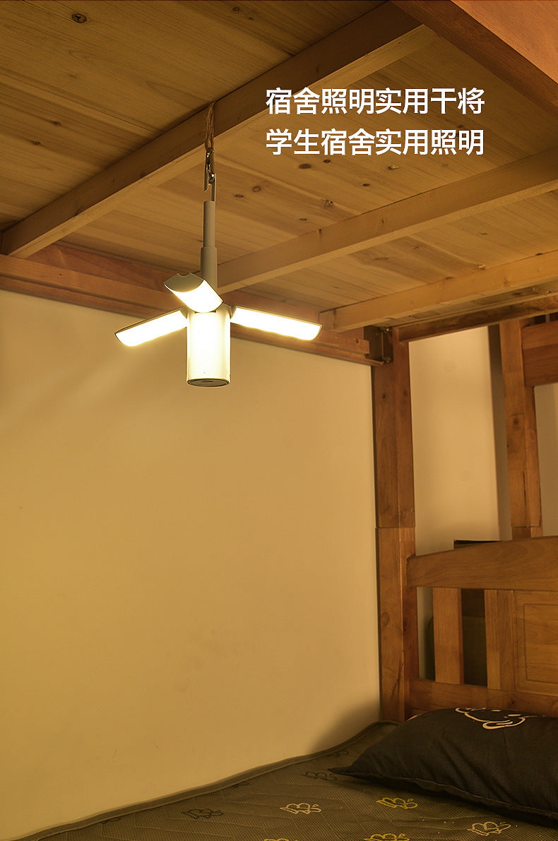 Camping Multifunctional Folding Light Tent Atmosphere Light Camping Lantern Handheld Hanging Light Dormitory Student Lighting Outdoor