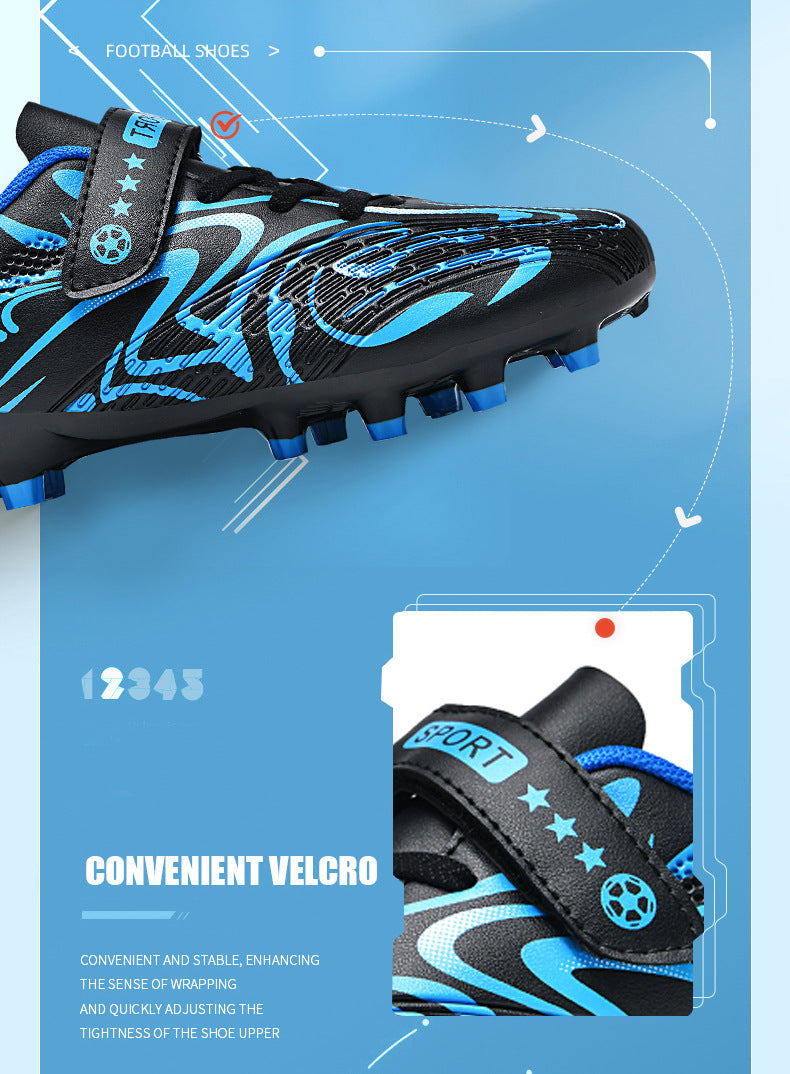 2025New Football Shoes for Men and Women, Medium and Large Children, Students, Long Spike Training Shoes, Youth Grass and Artificial Grass Field Sports