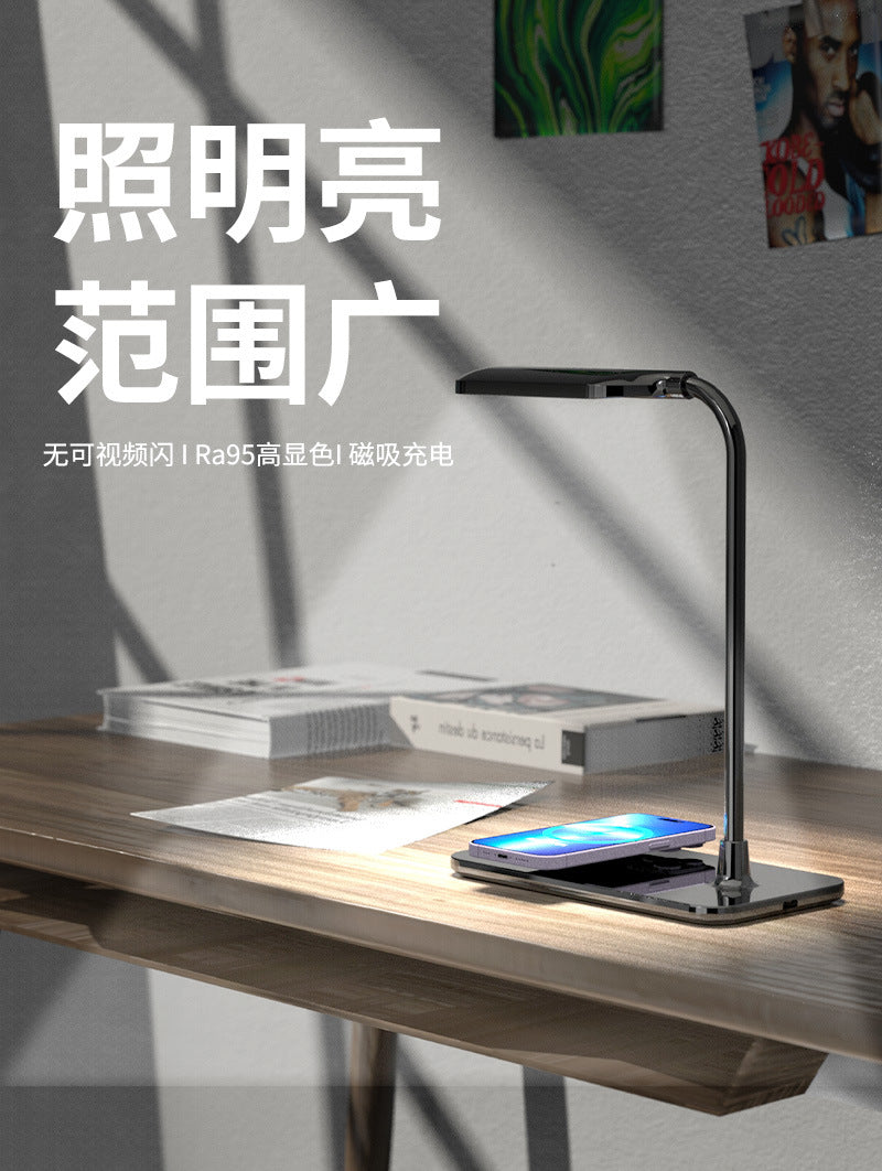 Desk Lamp for Students, Eye Protection Desk Lamp, Bedroom Bedside Lamp, Wireless Charging Desk Lamp, Foldable led Learning Table Lamp
