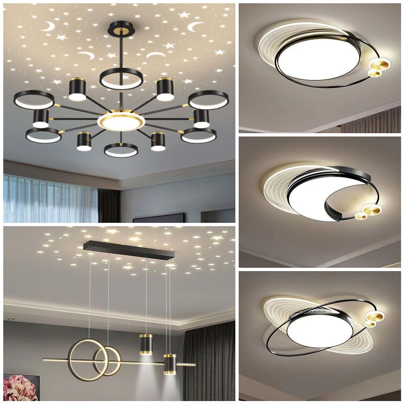2025Modern Minimalist New Pendant Light Living Room Light Internet Celebrity Light Luxury Nordic Bedroom Hall Starry Sky Lighting Set