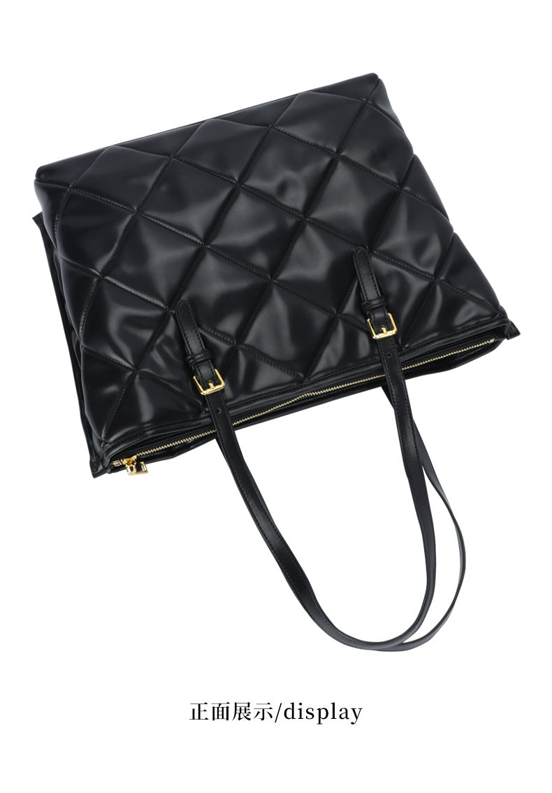 Women's Bag Niche Versatile New Quilted Tote Down Bag Textured Personality Large Capacity Handbag