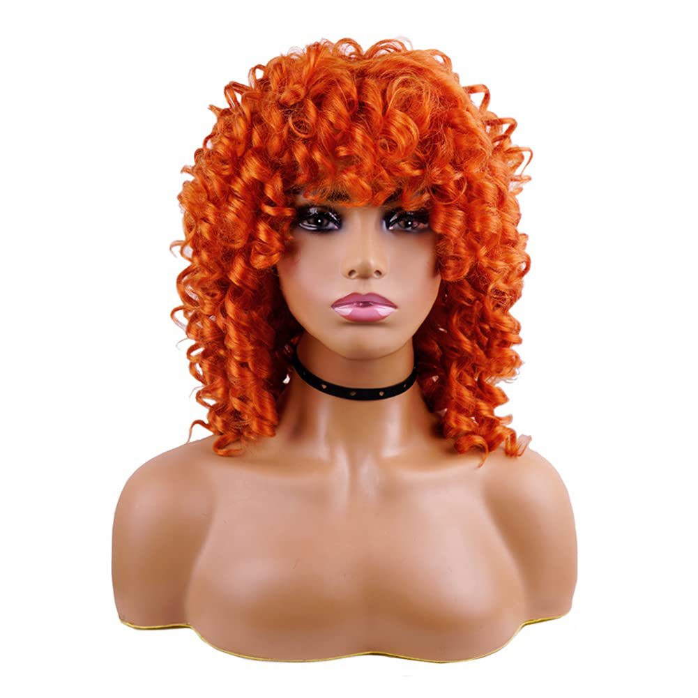 12inch loose Curly Wig for Women, Synthetic Hair Wig, Large Curly Wig for Women