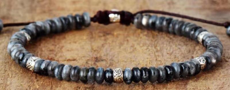 Tiger Eye Elastic Bracelet Adjustable Colorful Beaded Handmade Wrapped Bracelet Volcanic Double Row Woven Bracelet