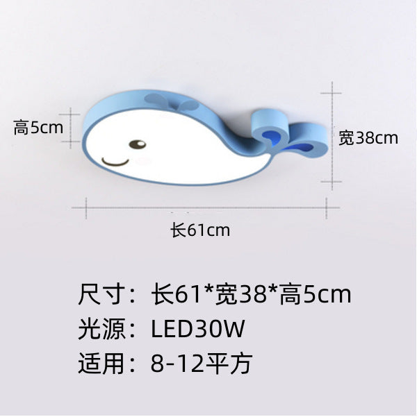Nordic Style Simple Bedroom Light LED Ceiling Lamp Whale Creative Personality Study Room Cozy Modern Dining Room Lighting
