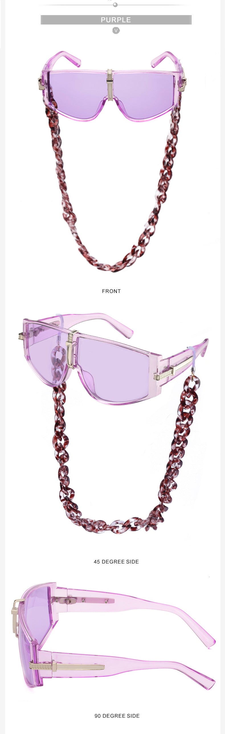 Sunglasses for Women Korean Style Chain Sunglasses Trendy sunglasses European and American Fashion Outdoor Street Style Glasses shade