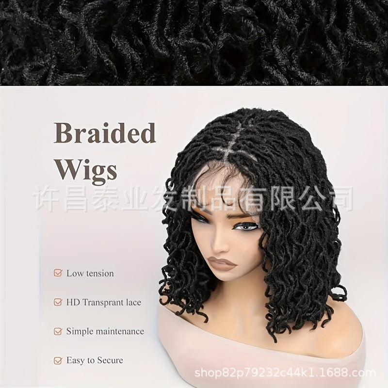 Cross-border Synthetic Hair Wigs European and American Style Small Curls Afro Braid Wig African Dirty Braids Crochet Hair Extensions Full lace Headgear