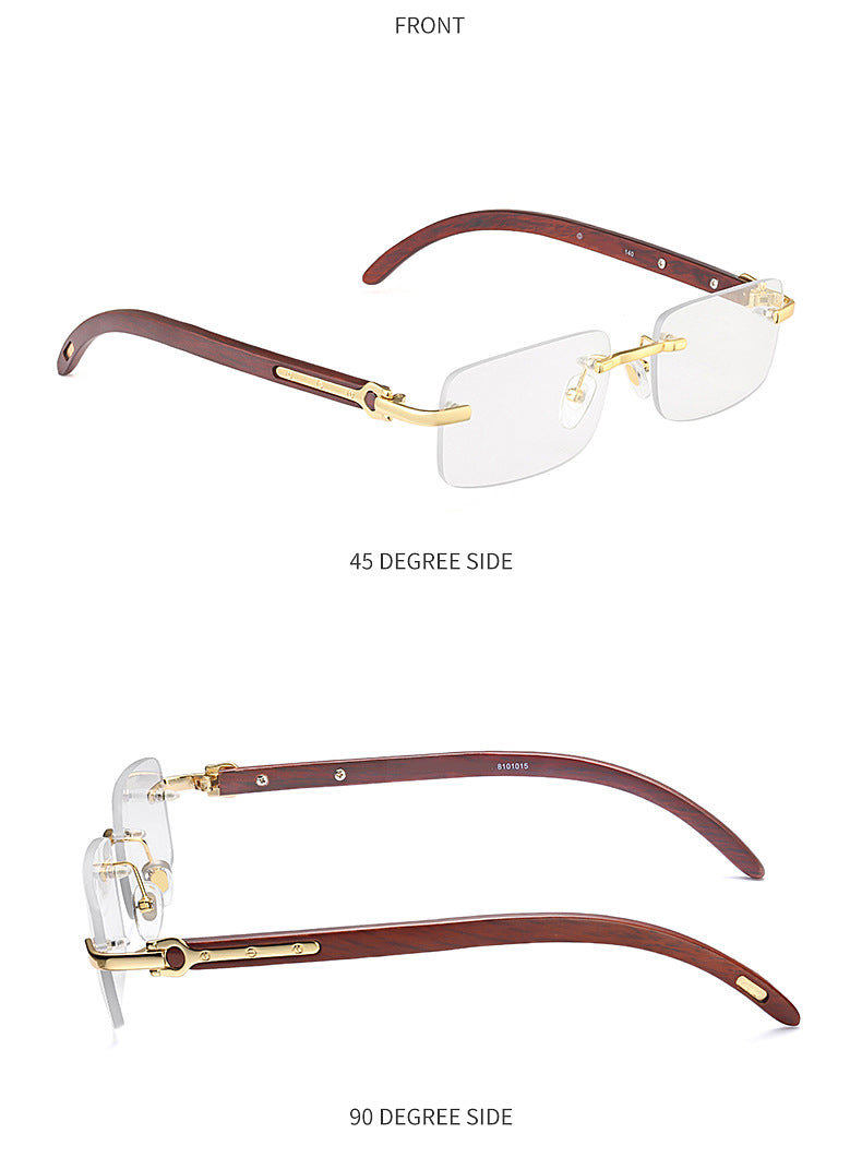 Fashion Sunglasses for Men New Frameless Wooden Leg Slingshot Sunglasses Optical Frame sunglasses