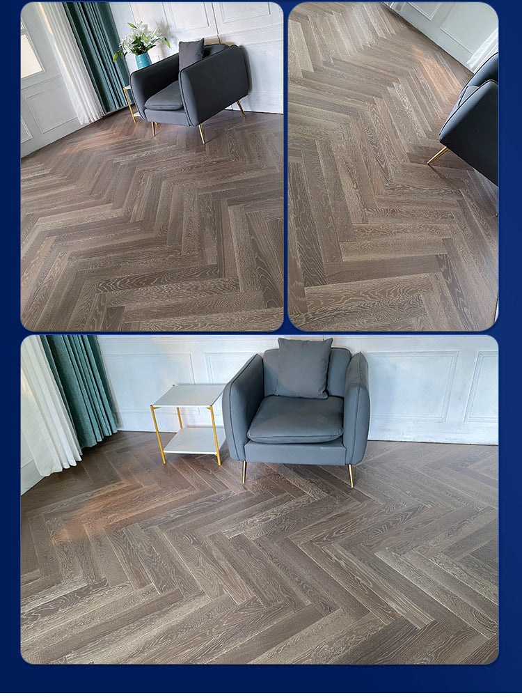 In-stock wholesale with on-site installation Herringbone Locking Floor Heating New Three-Layer Solid Wood Flooring Oak Black Walnut Flooring