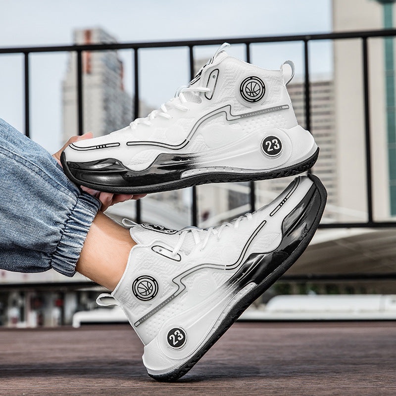 Versatile Practical Basketball Shoes Cushioning Children's Non-Slip Wear-Resistant Youth High-Top Breathable Comfortable Sports Shoes