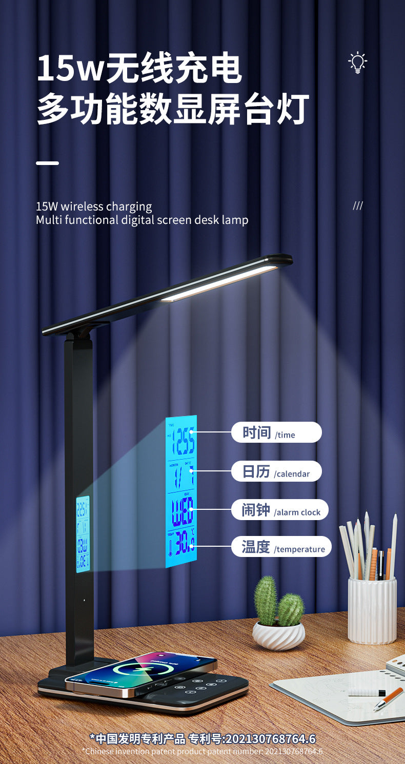 Wireless Charging Table Lamp Bedside High-end Adjustable Dimming Color Night Light Multi-functional Desktop Study Lamp