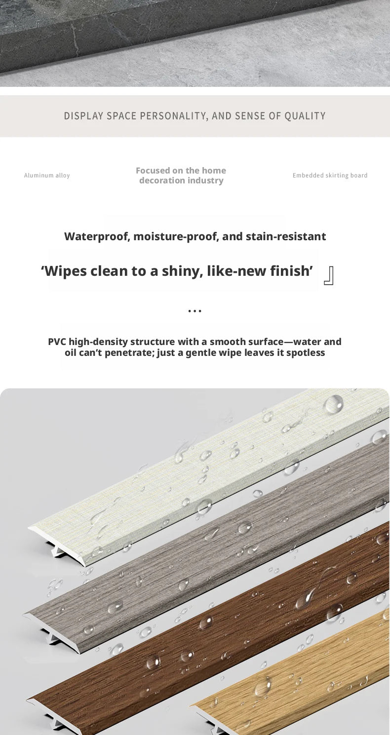Wood Floor T Flat nail trim strip PVC Edge trim, doorway threshold trim, decorative trim, gap sealing trim