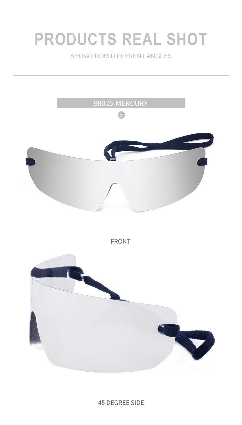 Big talker Y2K Sunglasses for Women, Sun Protection, Cycling, Sports, Windproof, Sunglasses, European and American Style, Frameless, One-piece Glasses, Men's Glasses