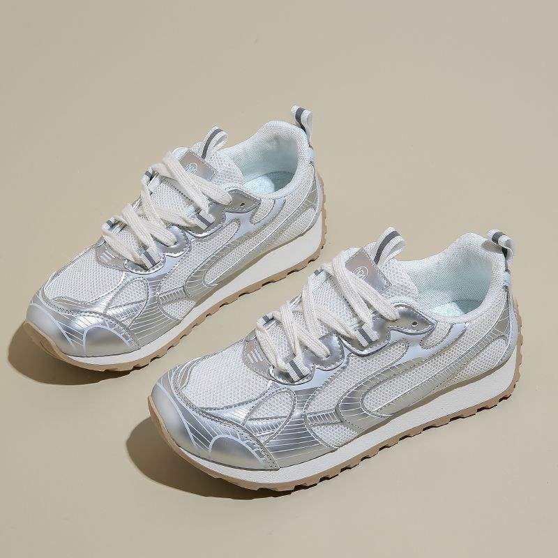 German Training Shoes Women's Shoes2025Spring New Casual Sports Running Shoes Lightweight Forrest Gump Shoes Versatile White Sneakers Mesh Shoes